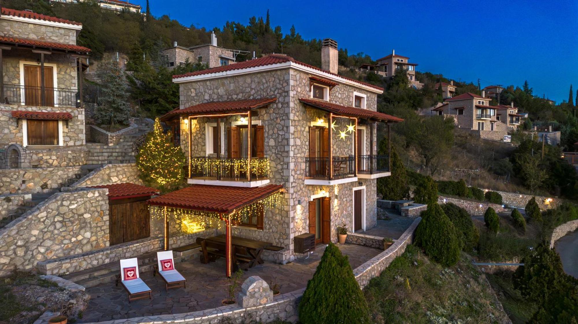 Rock Dandy Deluxe Chalet In Arachova - Delphi, Sauna, Prv Parking, Amazing View Exterior photo