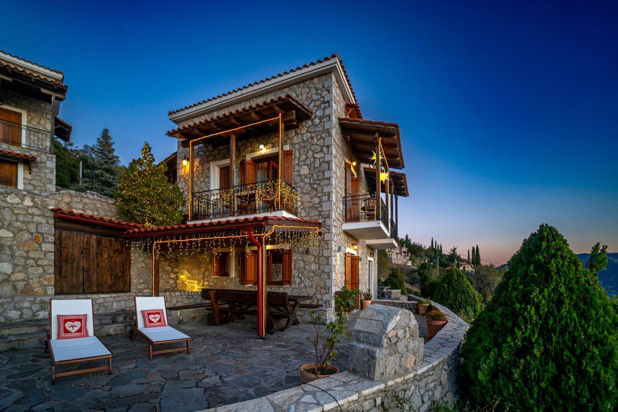 Rock Dandy Deluxe Chalet In Arachova - Delphi, Sauna, Prv Parking, Amazing View Exterior photo